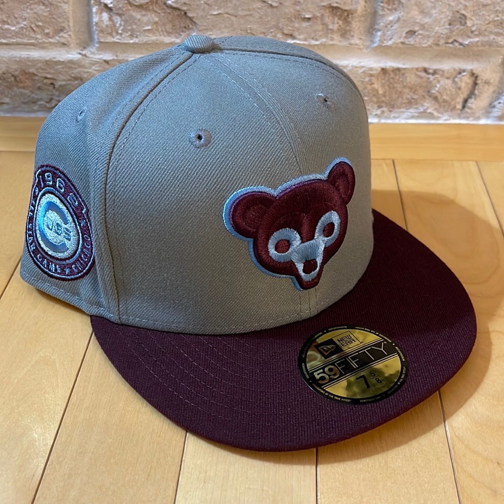 New Era 59Fifty Chicago Cubs Fitted Hat Size 7 5/8 Icy UV 1962 ASG Side Patch